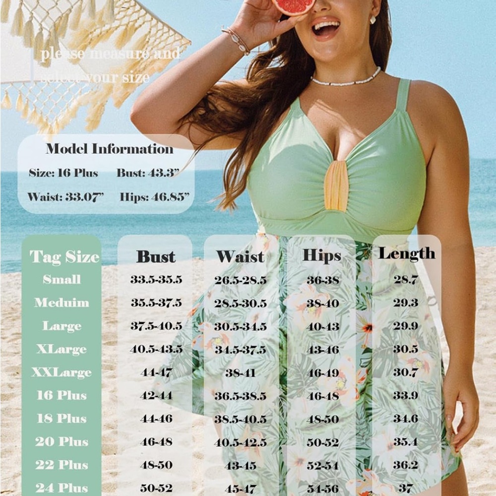 Plus-Size Black V-Neck One-Piece Swimdress - Picture 4 of 11